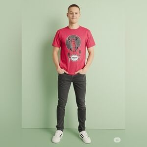 Marvel DeadPool red graphic short sleeve t-shirt TACOS